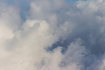 Blue sky with white clouds, cloud formation detail
