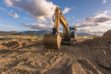 Movement of earth and rock in a construction site