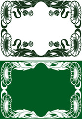 Decorative floral frame from flowers,leaves and buds in art nouveau style