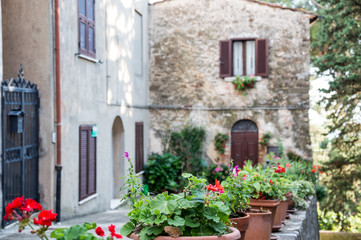 Fototapeta na wymiar Manciano medieval village in summer