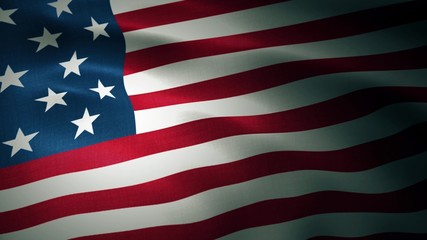 Obraz premium Detailed 3d rendering closeup of the flag of the United States of America. Flag has a detailed realistic fabric texture