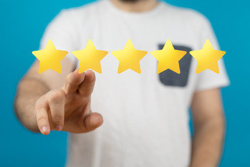 rating stars yellow five digital.