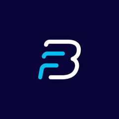 Printabstract fb logo , fb / bf logo clean and modern style