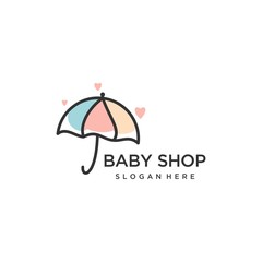 Vector logo template for baby shop or store.