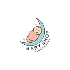 Vector logo template for baby shop or store.