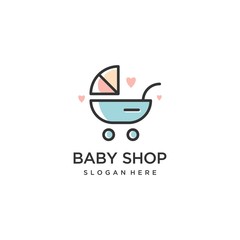 Vector logo template for baby shop or store.