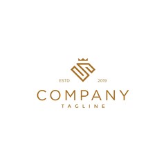 Creative minimalism business logotype icon symbol. Letter S diamond vector line logo design.