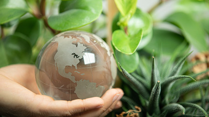 green earth concept glass sphere