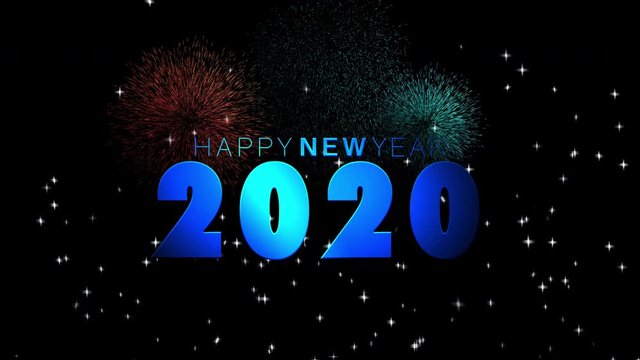bonne ann&eacute;e 2020- animation, feu d'artifice vecteur