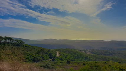 Mount Carmel in Haifa - Panoramic view. Travel to Israel in autumn and winter.