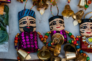 Indian puppets the handicraft products displayed for tourists