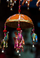 Indian puppets the handicraft products displayed for tourists