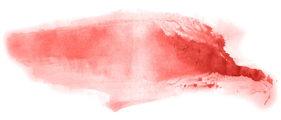 Abstract watercolor background hand-drawn on paper. Volumetric smoke elements. Red color. For design, web, card, text, decoration, surfaces.