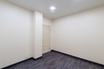 Russia, Moscow- July 08, 2019: interior room apartment. standard repair decoration in hostel. bright empty room without furniture with a beautiful repair