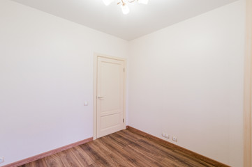 Russia, Moscow- July 08, 2019: interior room apartment. standard repair decoration in hostel. bright empty room without furniture with a beautiful repair