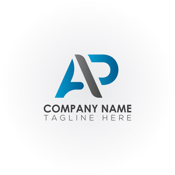 Initial letter AP simple logo Vector template. Simple AP Letter logo design. AP font type logo.