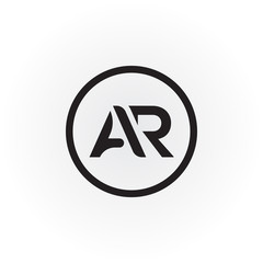 Initial letter AR simple logo Vector template. Simple AR Letter logo design. AR font type logo.