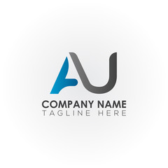 Initial letter AU simple logo Vector template. Simple AU Letter logo design. AU font type logo.