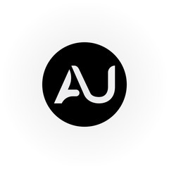 Initial letter AU simple logo Vector template. Simple AU Letter logo design. AU font type logo.