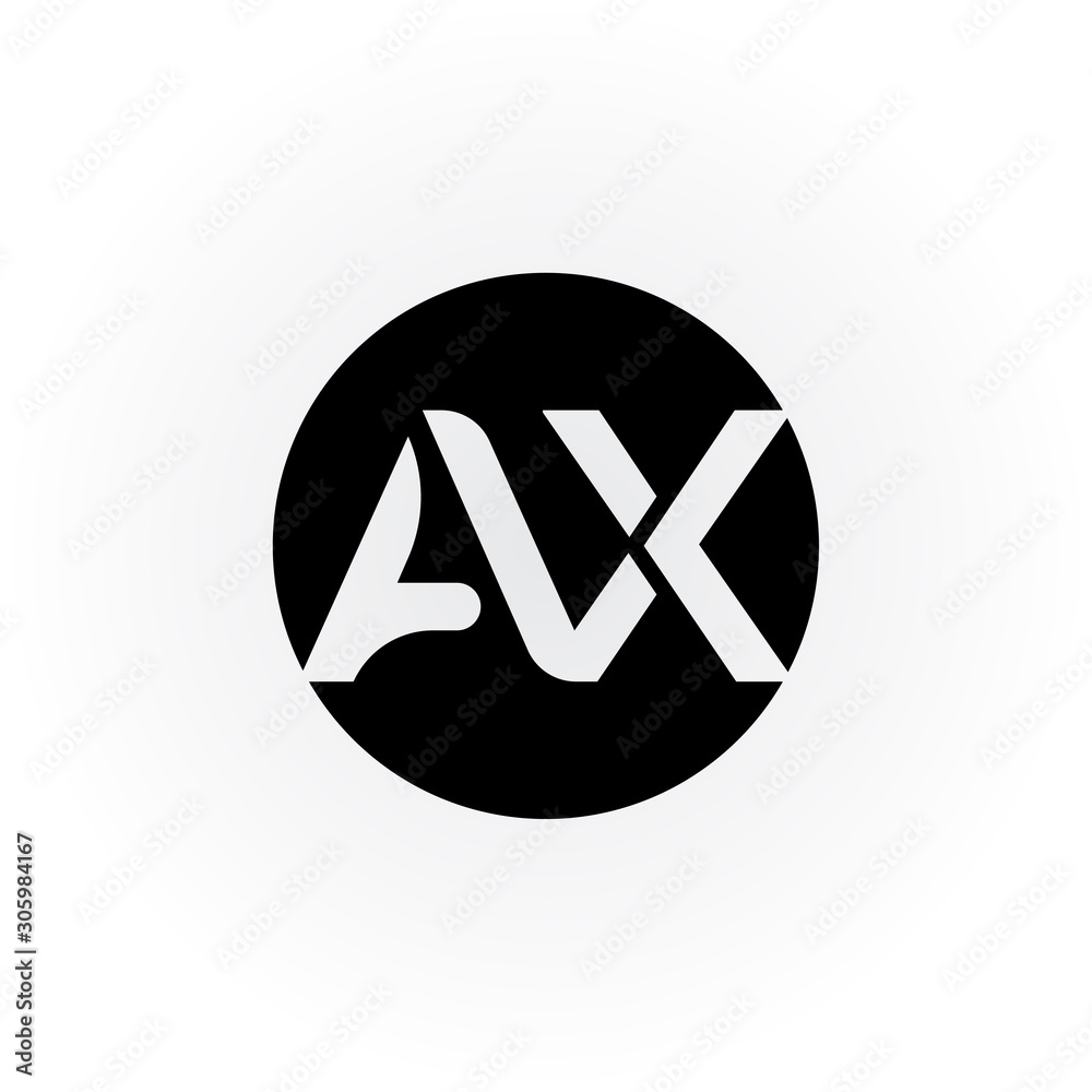 Wall mural Initial letter AX simple logo Vector template. Simple AX Letter logo design. AX font type logo.