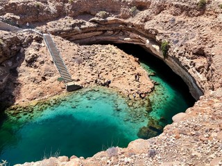 Sinkhole suitable for swimming near Muscat Oman