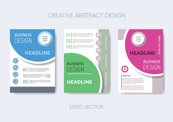 Vector annual report or brochure cover design templates