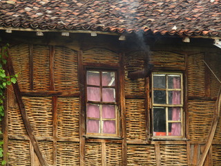 window in an old wooden house