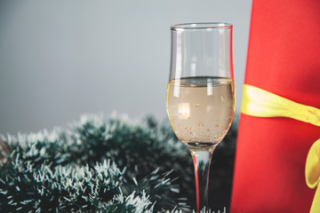 champagne with gift box