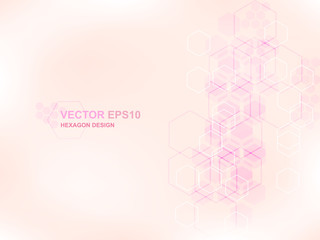 Technology pink hexagon medical concept background. Futuristic modern hi-tech background for digital technology, science, research, innovation medicine and health. Vector illustration EPS10.