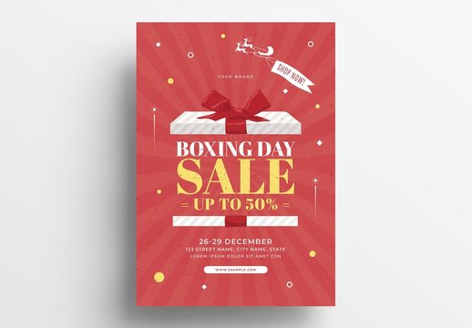 Christmas Boxing Day Sale Flyer Layout