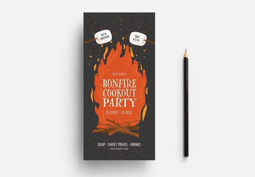 Bonfire Cookout Card Layout