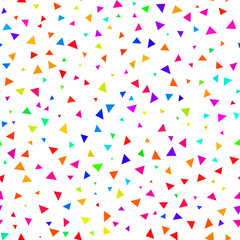 Seamless pattern of colorful triangles. Design for wrapping paper, background for postcards