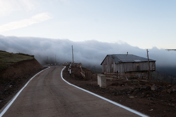 mountain road among the clouds 