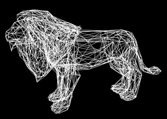 lion low polygon