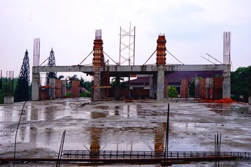 Obraz premium A building construction was in progress in Tangerang Selatan Indonesia