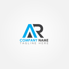 Initial letter AR simple logo Vector template. Simple AR Letter logo design. AR font type logo. - obrazy, fototapety, plakaty