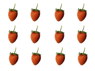 strawberries isolated on white background