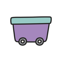 wagon on wheels toy plastic icon