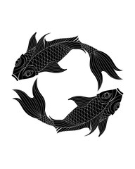 silhouette a beautiful and elegant pisces zodiac sign vector