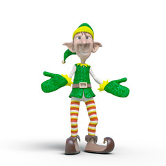 elf santa helper saying come on it is christmas time