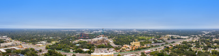 Fototapeta premium Aerial panorama Busch Gardens Tampa Florida theme park USA
