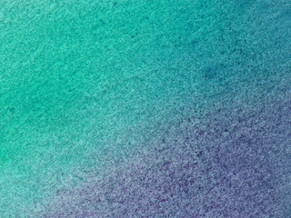 Blue and green abstract watercolor texture. Turquoise gradient background
