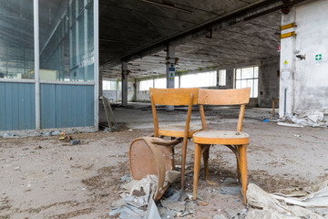 Urban exploration in an abandoned textile industry