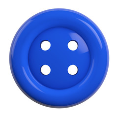 Blue Button Isolated on White Background