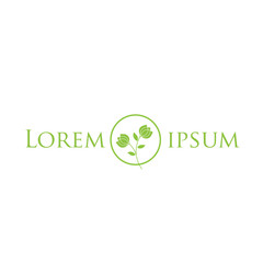 Logo Design with Green Bloom Icon