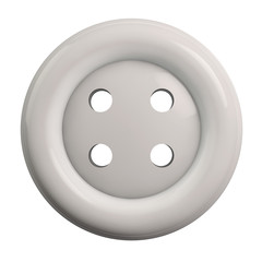 White Button Isolated on White Background