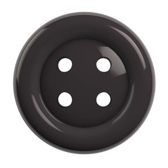 Black Button Isolated on White Background