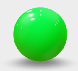 Green realistic sphere isolated on white. Green realistic ball