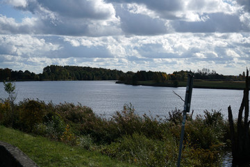 The Danube and its old waters are photographed in Bavaria near Regensburg