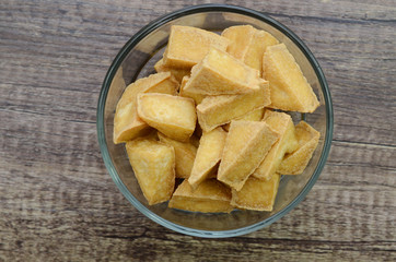 Fried Tofu in bowl